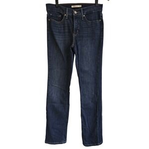Levis 314 Shaping Straight Jeans Womens 28 Dark Wash Blue Denim Mid Rise